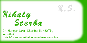 mihaly sterba business card